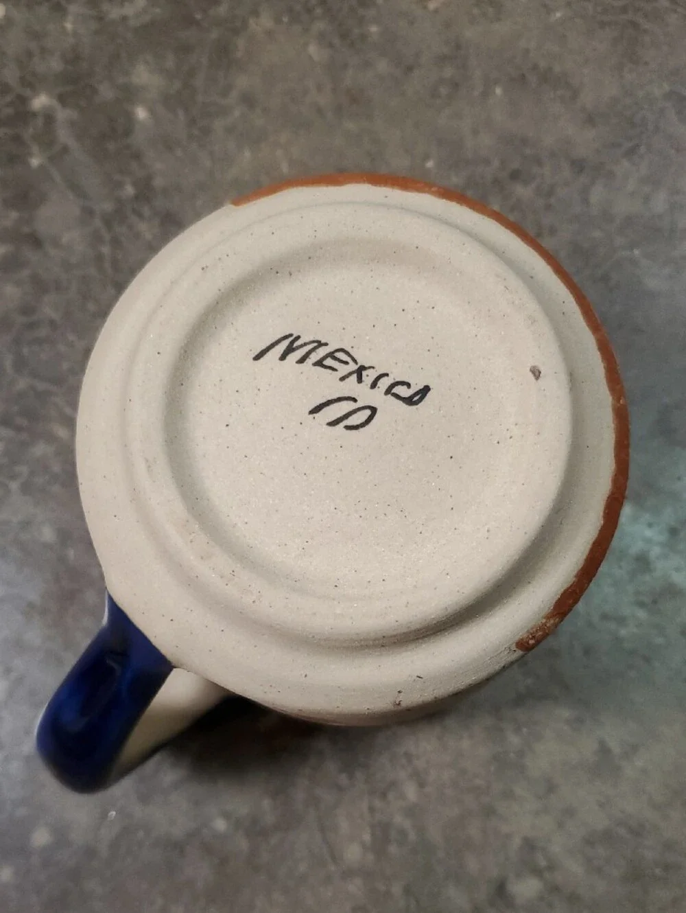 Puerto Peñasco Hand-Painted Ceramic Cup in Blue and Brown